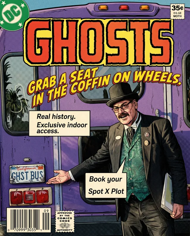 Haunted Bus Tour comic cover illustration
