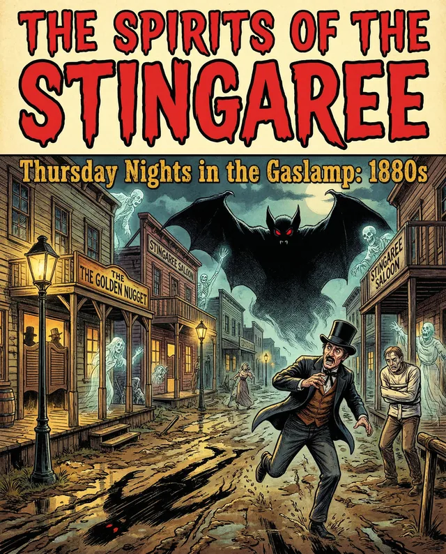 Gaslamp Haunted Walk comic cover illustration