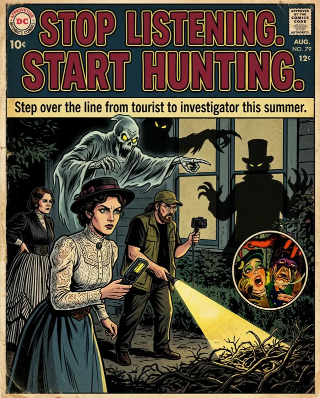 Old Town Haunted Walk comic cover illustration